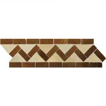 Mosaic House Moroccan tile ZigZag S 11-19 Beige,   Brown,    solid zellige, mosaic, zellij, border, glaze, simple 